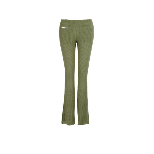 FLARED TROUSERS - MOSS