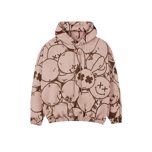 BROWN SMILEY RABBIT HOODIE