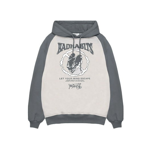 ESCAPE RAGLAN HOODIE - GRAY