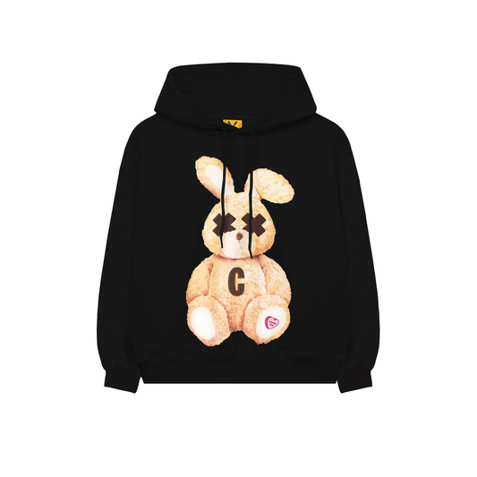 BLACK LOVEABLE RABBIT HOODIE 