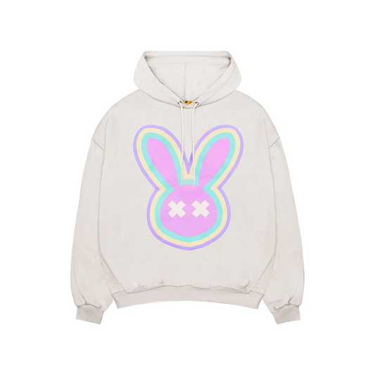 NEON RABBIT HOODIE - SAND