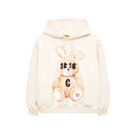 CREAM LOVEABLE RABBIT HOODIE 