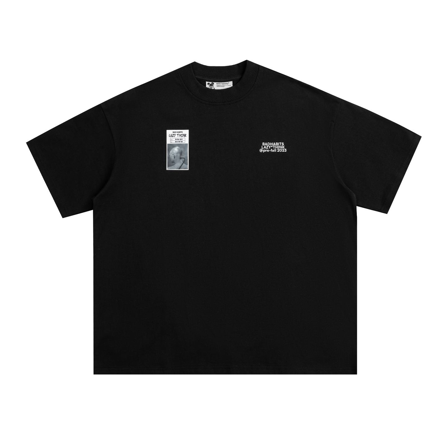 STOP THINK BOXY TEE - BLACK