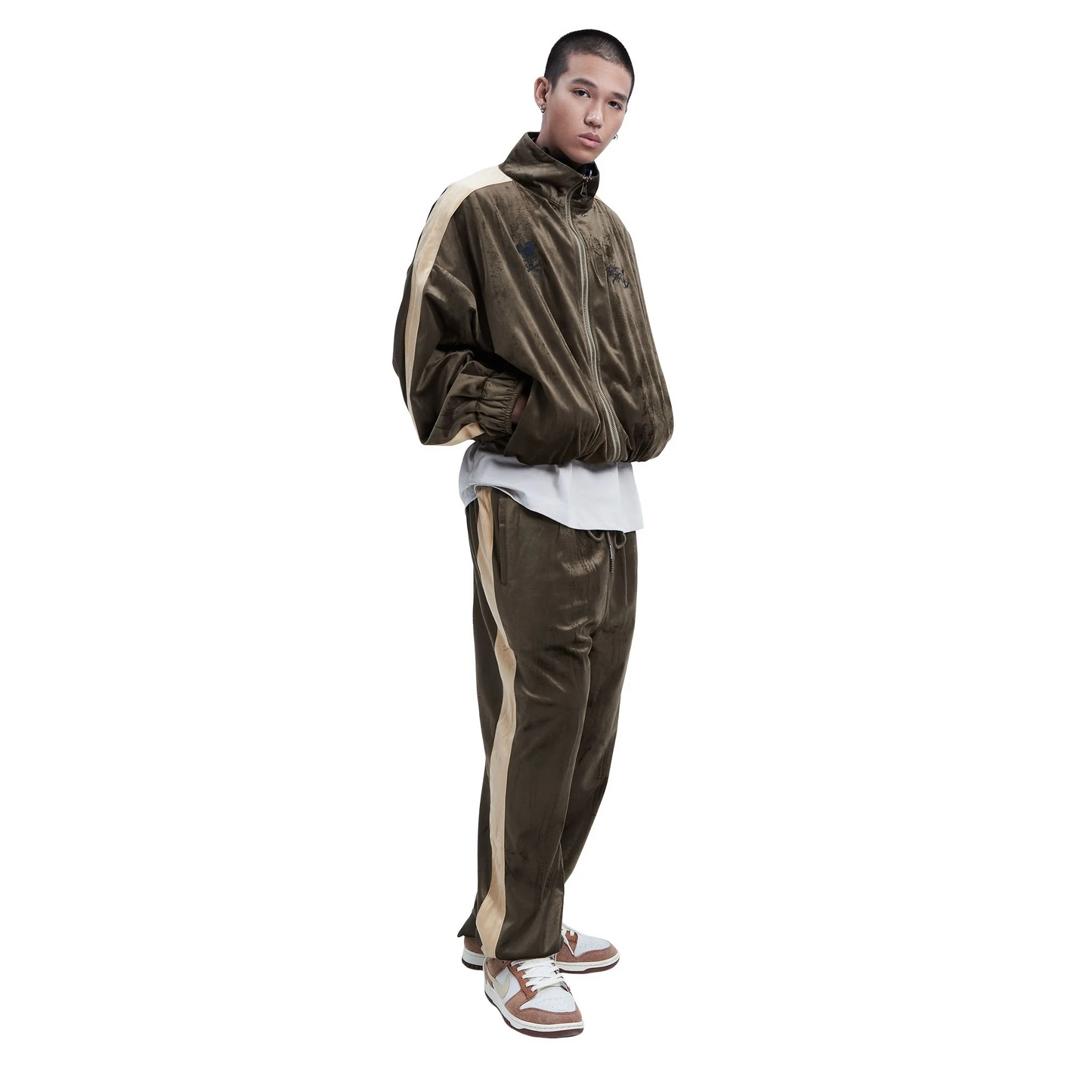 "90S PARTY" VELOUR TRACK PANTS 