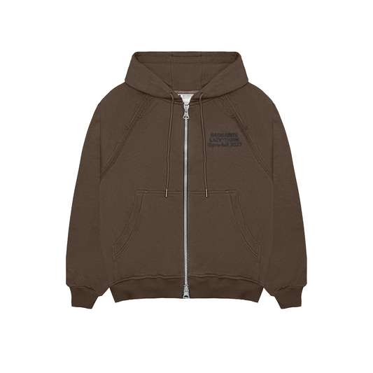 TOO BAD, TOO LAZY RAGPLAN HOODIE - BROWN