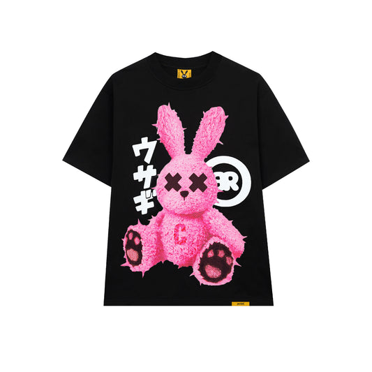 PINK RABBIT TEE - BLACK