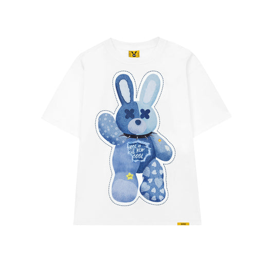 WHITE JEAN RABBIT TEE