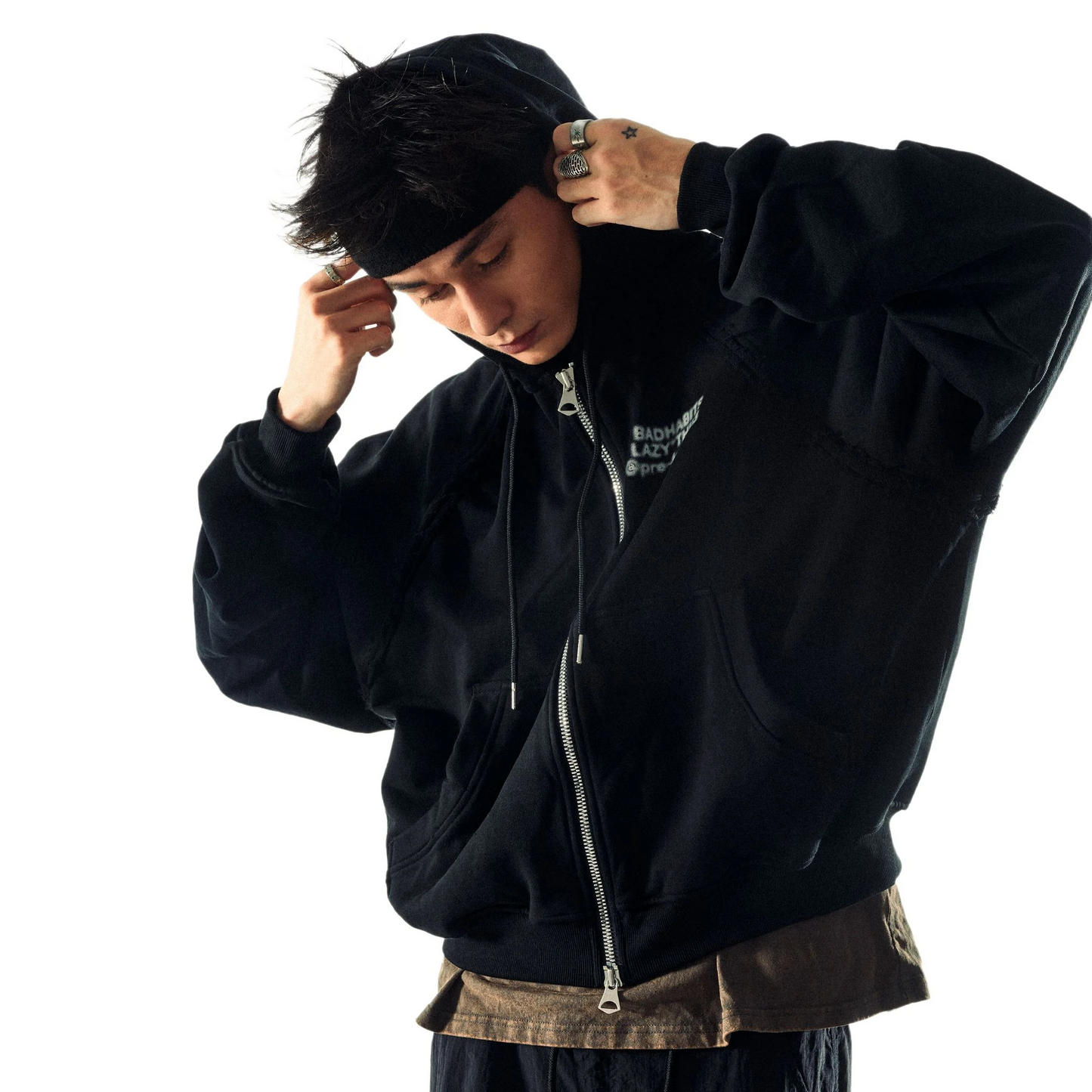 TOO BAD, TOO LAZY RAGPLAN HOODIE - BLACK