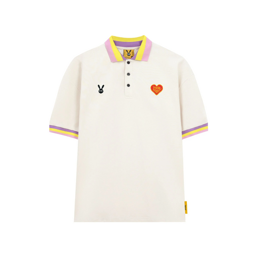 CREAM STRIPE RABBIT POLO 