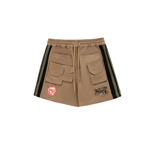 "Dream" MULTI POCKET SHORTS - BROWN